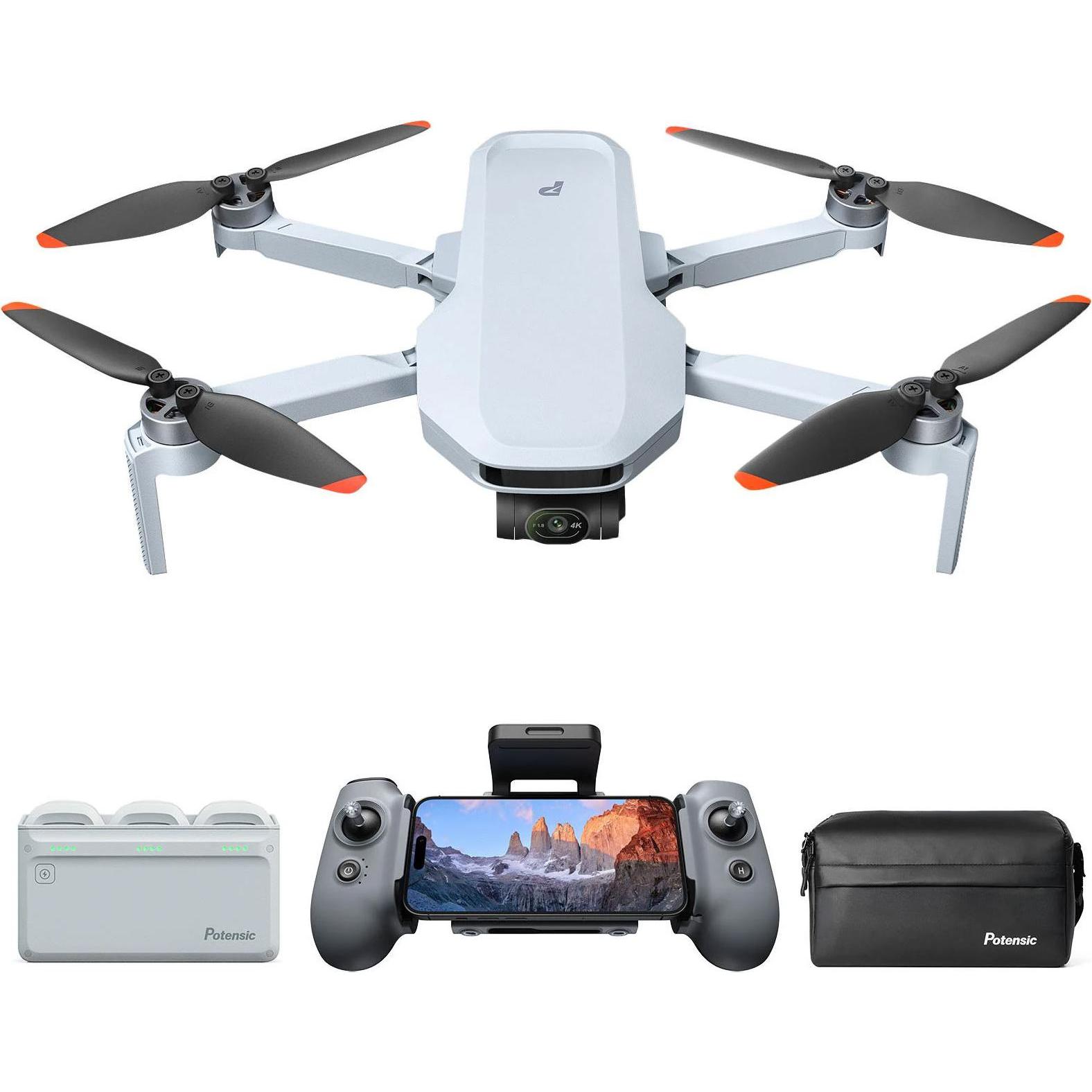 Potensic Atom 2 Fly More Combo (32 min, 249 g, 48 Mpx), Drone RC, Grigio