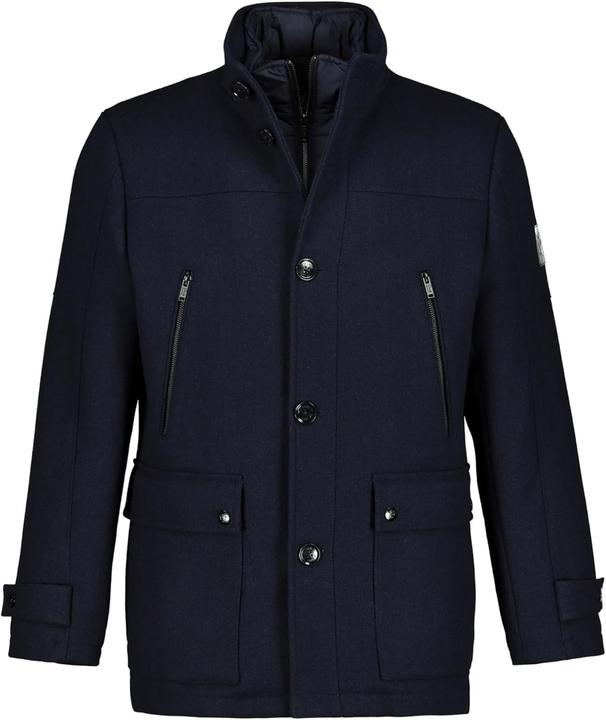 Actual product image JP1880 Wool blend jacket, water-repellent, herringbone insert, stand-up collar