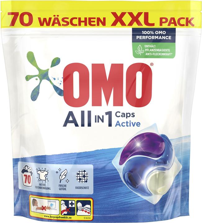 Actual product image OMO Detergent capsules Allin1 Caps Activ Clean 70 pieces (70 Washing cycles)