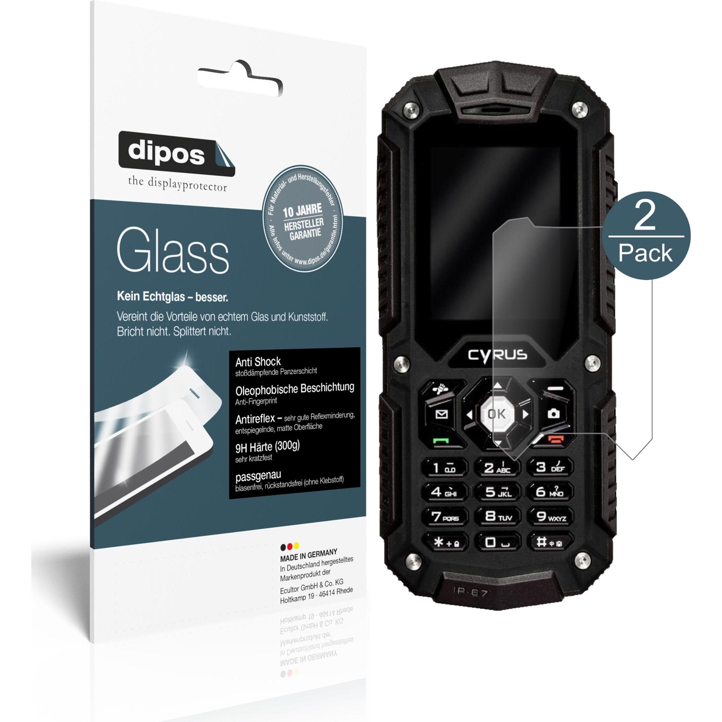 Dipos Displayschutz Anti-Shock (2 Stück, Cyrus CM6), Smartphone Schutzfolie, Transparent