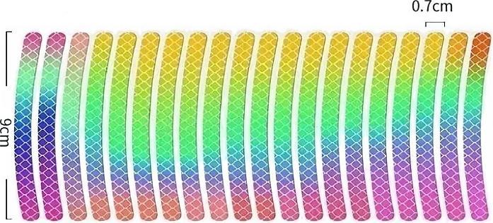 Produktbild Cbx 20 Stück Regenbogen Fahrrad Reflektoren, Reflektierende Streifen für Fahrräder