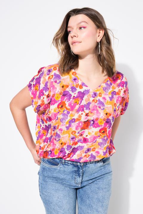 Produktbild Studio Untold Blusenshirt, oversized, Flower-Print, V-Ausschnitt (54)