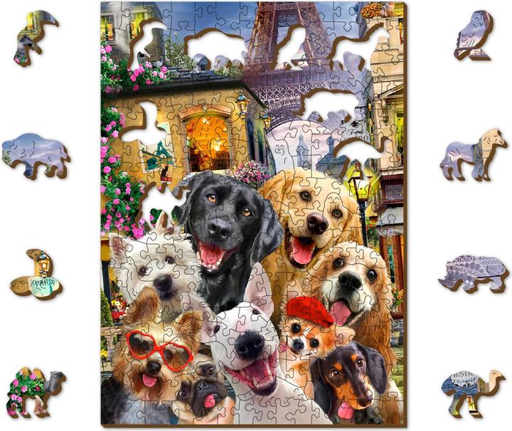 Image du produit WoodenCity Puzzle en bois M Puppies Paris (200 pièces)