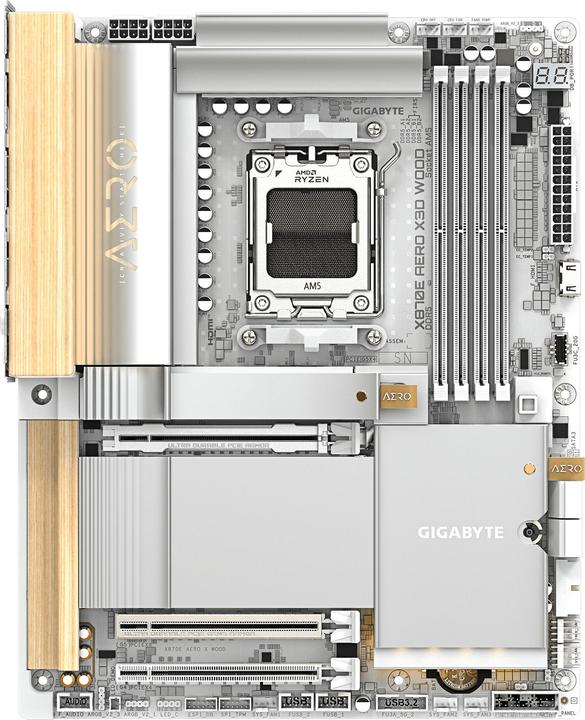 Productafbeelding Gigabyte MB GBT AMD AM5 X870E AERO X3D WOOD (AM5, AMD X870E, ATX)