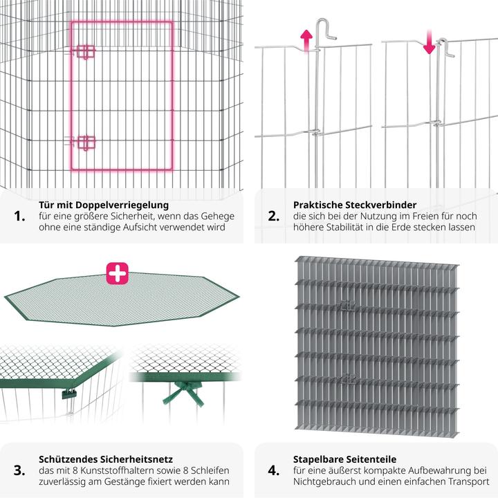 Image du produit tectake Enclosavecfiletdesécurité,systèmeemboîtable,Ø204cm