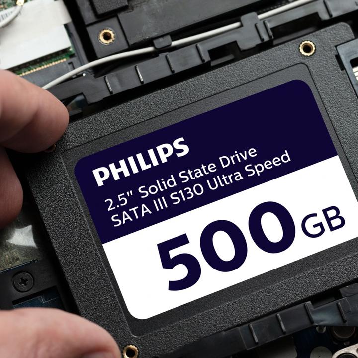 Actual product image Philips Internal SSD 500GB 2.5 SATA III S130 Ultra Speed (500 GB, 2.5")