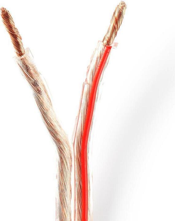 Immagine prodotto Nedis Cavo per altoparlanti| 2x 4,00 mm²| CCA| 100,0 m| rotondo| PVC| Trasparente| - allungamento (100 m, 4 mm².)
