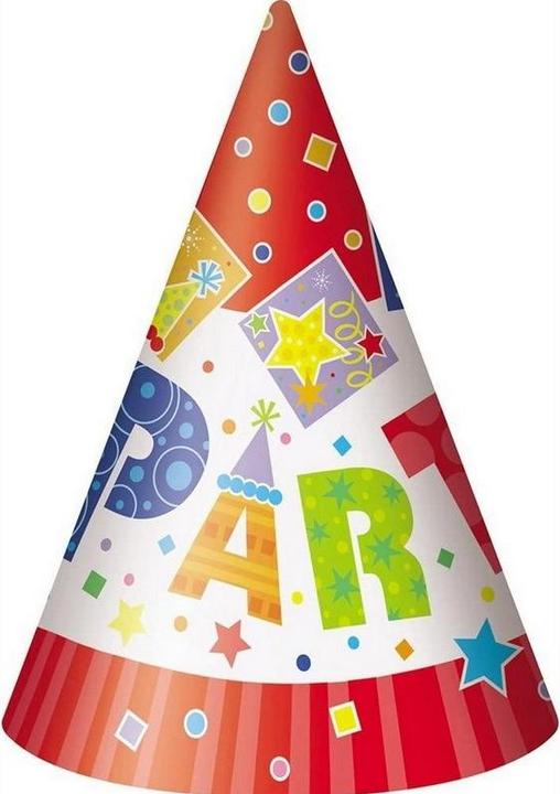 Produktbild Unique Party Konfetti Partyhütchen Kunststoff 8erPack (8 Stück)
