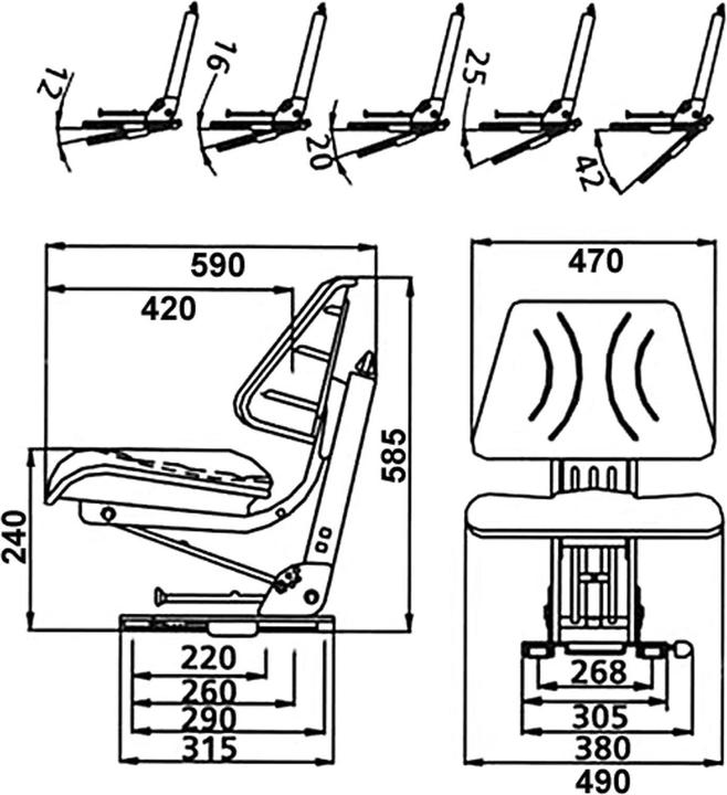 Image du produit Dema Siège de tracteur sans accoudoir Noir 11BCS (Tracteur de pelouse, Pièces de rechange pour machines de jardinage)