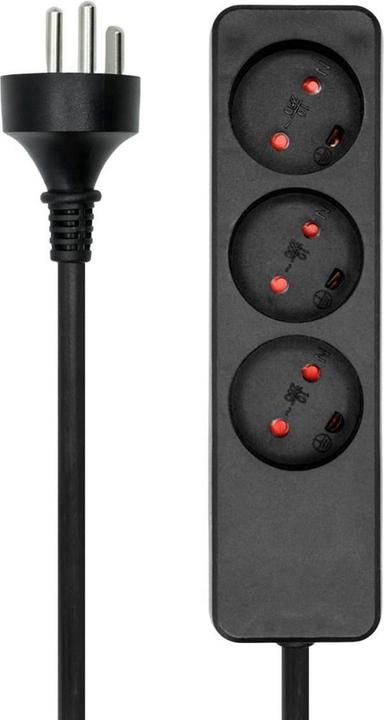 Actual product image ProXtend Danish Power Strip 3-way 3M Black (3 x, CEE 7/3, 3 m)