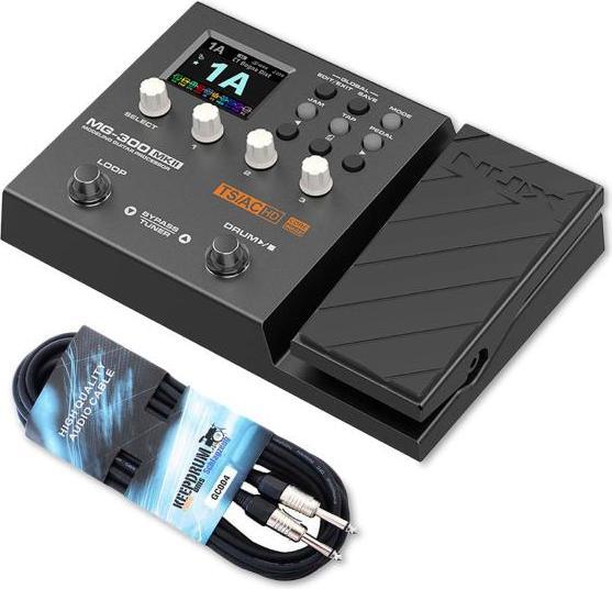 NUX Multi-Effektgerät MG-300 MKII für E-Gitarre mit Klinkenkabel (Preamplifiers, Amplifier, Limiter)