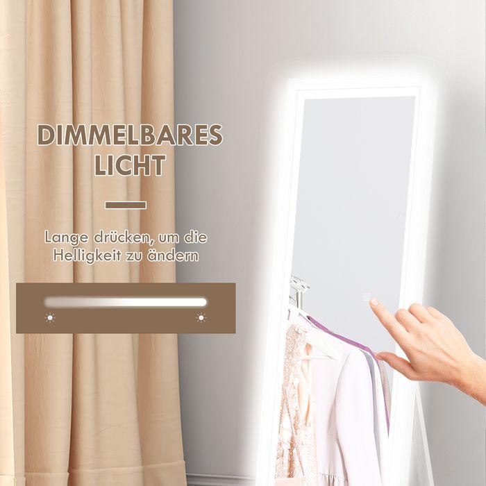 Immagine prodotto Swisshandel24 Ganzkörperspiegel 40 x 160 cm Standspiegel mit LED Lichte, Wandspiegel Weiss (40 x 160 cm)