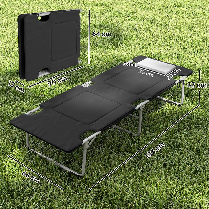 Actual product image Outsunny Camping bed with non-slip feet