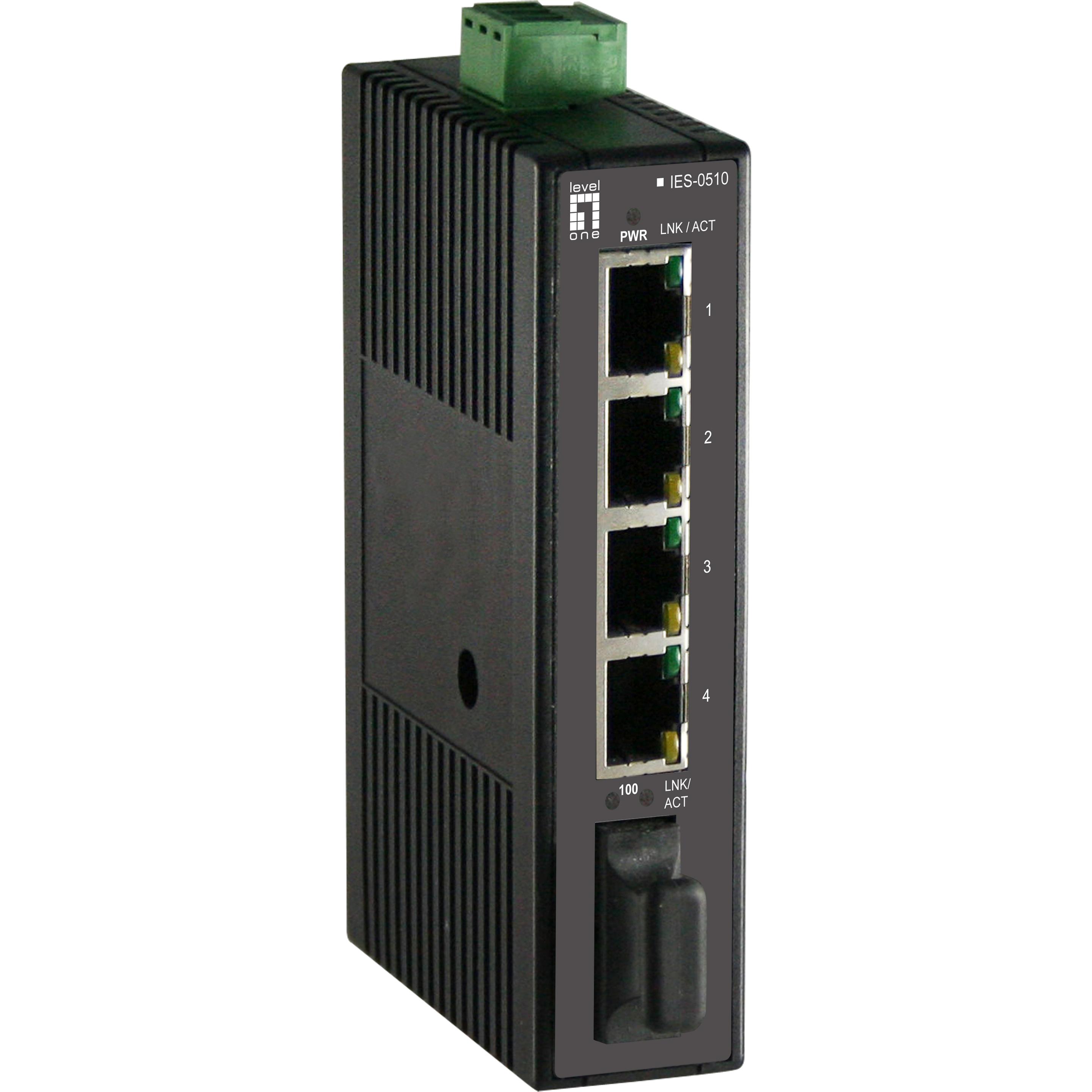 LevelOne IES-0510 (4 Ports), Netzwerk Switch, Schwarz