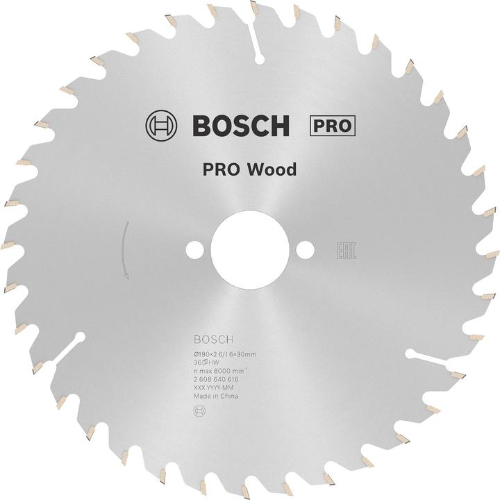 Actual product image Bosch Professional Zubehör PRO Wood circular saw blade, 190 x 2.6 x 30 mm