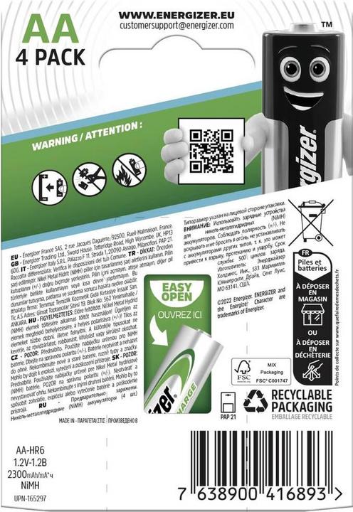 Image du produit Energizer Recharge extrême (4 pcs, AA, 2300 mAh)