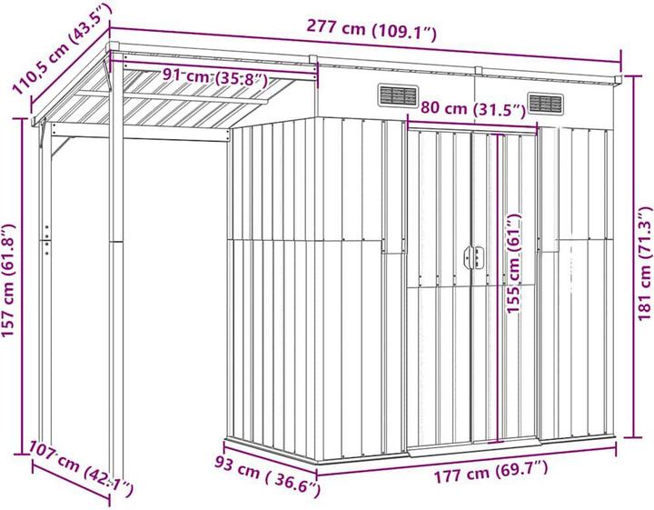 Produktbild vidaXL Gartenschuppen