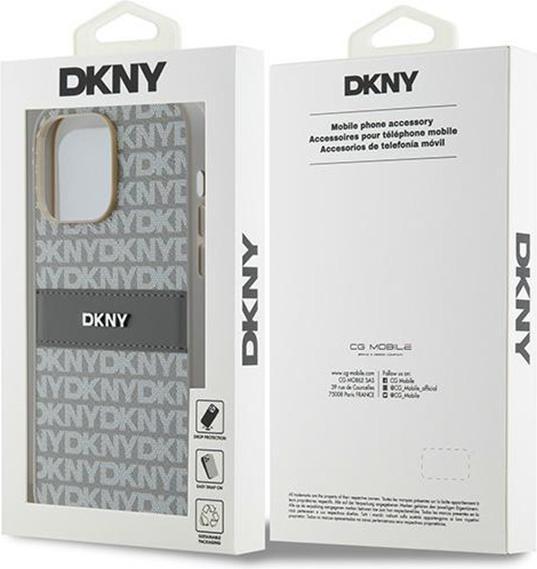 Actual product image DKNY DKHCP14XPRTHSLE iPhone 14 Pro Max 6.7" beżowy/beige hardcase Leather Mono Stripe & Metal Logo (Apple iPhone 14 Pro Max)