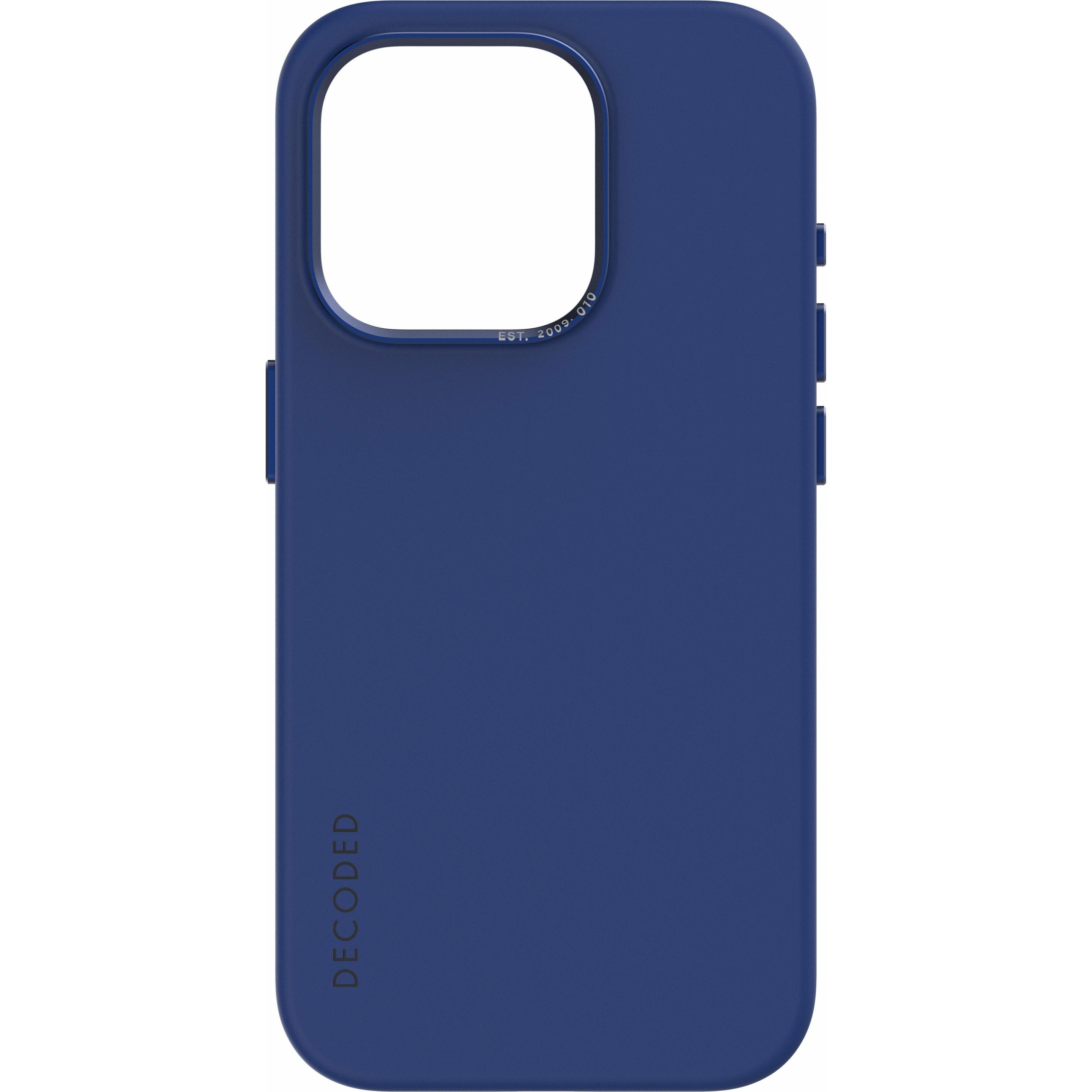 Decoded Silicone MagSafe Backcover (Apple iPhone 15 Pro), Smartphone Hülle, Blau