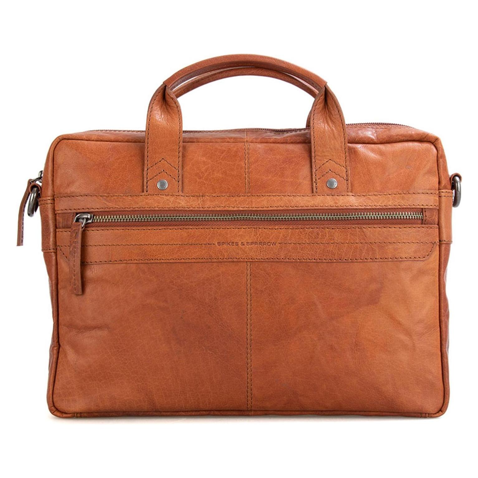 Spikes & Sparrow & Sparrow Leren Laptoptas 13.3 Inch 41544 Brandy (13.30"), Notebooktasche, Braun