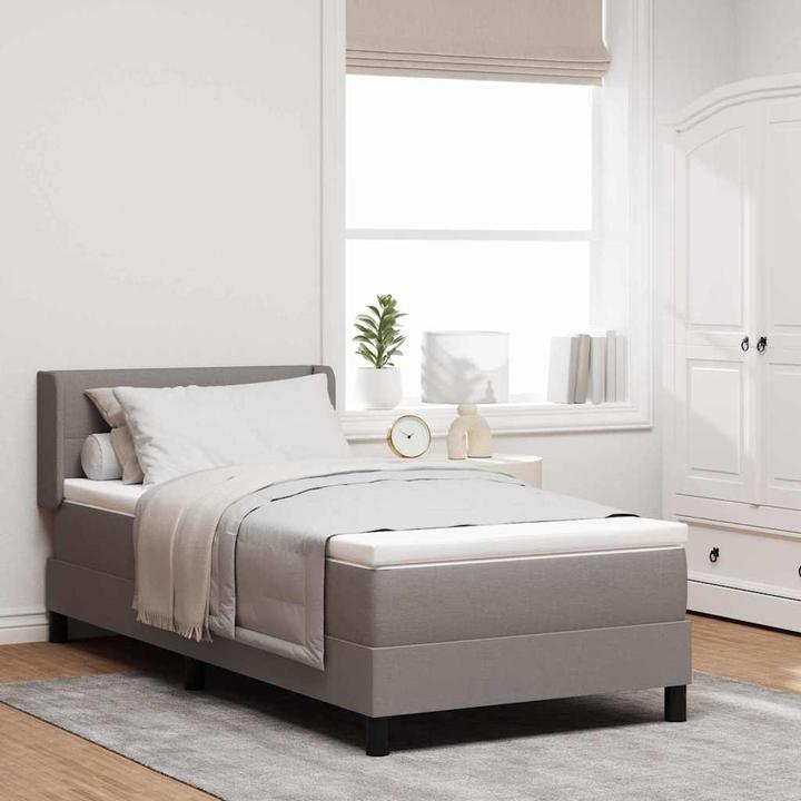 Produktbild VidaXL Boxspringbett Mit Matratze Stoff Taupe (90 x 190 cm)