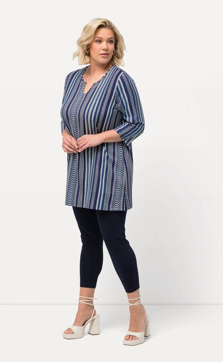 Produktbild Ulla Popken Longshirt, Musterstreifen, Tunika-Ausschnitt, 3/4-Arm (50, 52)