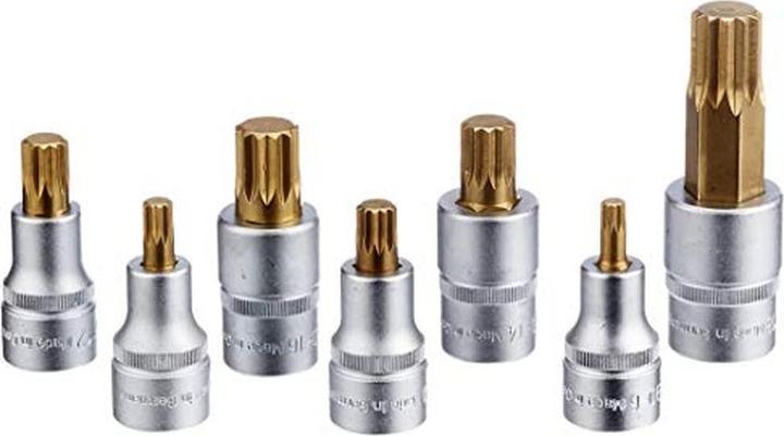 Actual product image HAZET Screwdriver socket set ∙ XZN 163-243/7 ∙ Square, hollow 12.5 mm (1/2 inch) ∙ Internal serrati…