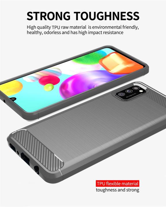 Actual product image Cadorabo TPU Ultra Slim carbon stainless steel Combi Cover (Samsung Galaxy A41)