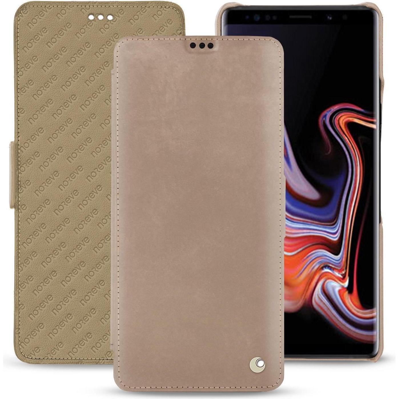 Noreve Lederschutzhülle horizontal (Samsung Galaxy Note 9), Smartphone Hülle, Beige