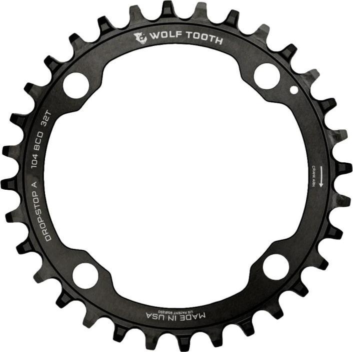 Actual product image Wolf Tooth Chainring, 104 BCD, 38 T., Drop-Stop B, black (38)