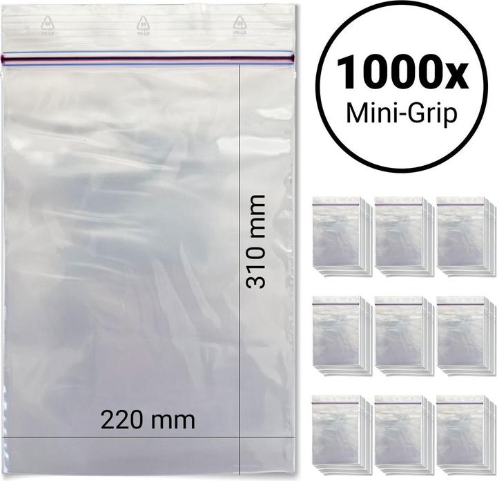Topgrip Druckverschlussbeutel (10x100) - 1000 Stück (1000 Piece)