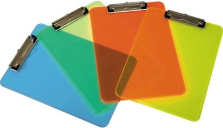 Produktbild Maul Klemmbrett neon, DIN A4, transparent-blau aus Kunststoff, flache, vernickelte Bügelklemme (22.6 x 31.8 cm)