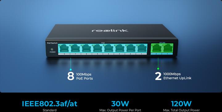 Productafbeelding Reolink RLA-PS1 (802.3af (PoE), 802.3at (PoE+), 120 W)