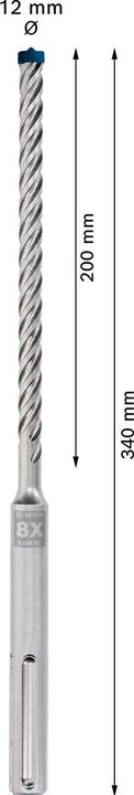 Produktbild Bosch Professional Zubehör EXPERT SDS max-8X Hammerbohrer, 12 x 200 x 340 mm (12 Millimeter)