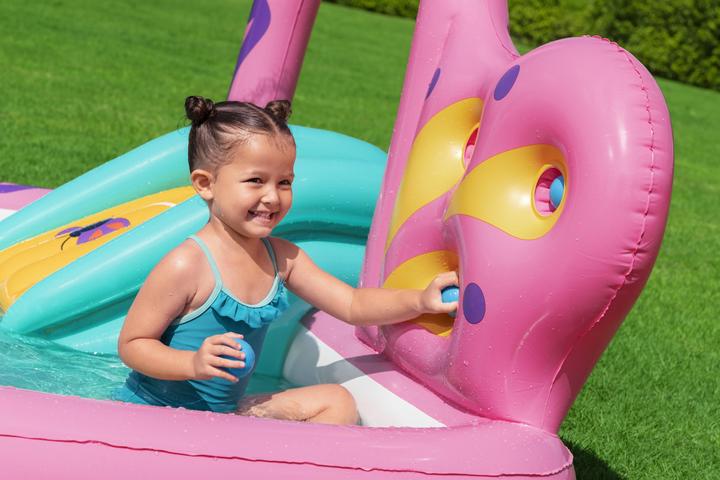 Actual product image Bestway Butterfly Wonder Kids Inflatable Water Play Center and Pool 1.80 m x 1.80 m x 1.17 m