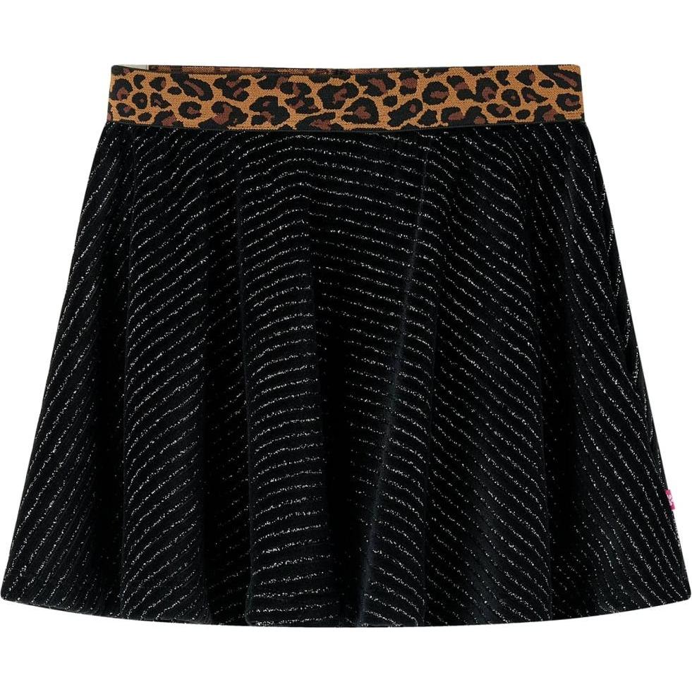 VidaXL, Jungen, Röcke, Kinderrock mit Bund in Leopardenmuster Schwarz, Schwarz, (116)