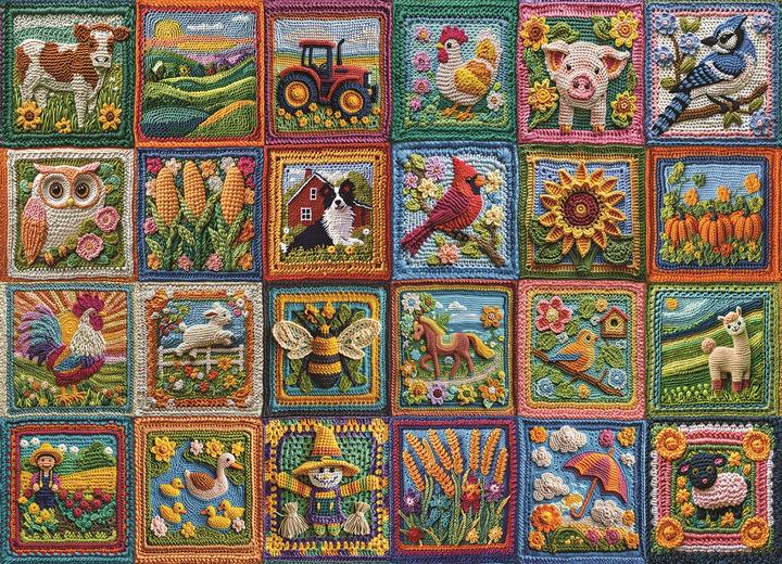 Produktbild Cobble Hill Häkel Patchwork Bauernhof 1000 Teile (1000 Teile)