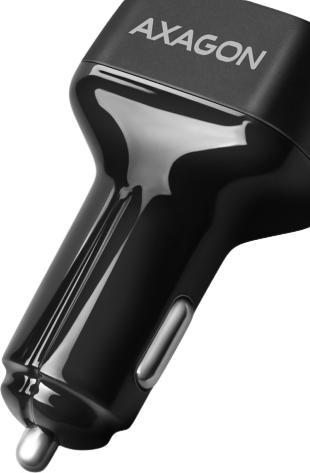 Actual product image Axagon PWC-PQ38 Car charger, 1x USB-A QC 3.0 + 1x USB-C PD, 38W, CL connector - black