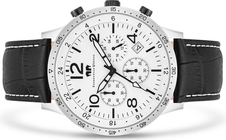 Produktbild Herren Chronograph Flight Captain Echtleder Schwarz - 34122 (Chronograph, 43.80 mm)