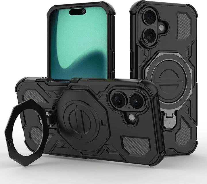 Immagine prodotto Techsuit - Carbon Shield PRO - iPhone 16 - Black (Apple iPhone 16)