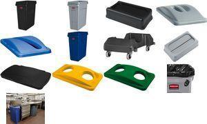 Actual product image Rubbermaid Lid for Slim Jim® waste bin, various symbols for waste identification