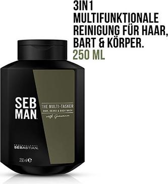 Immagine prodotto Sebastian The Multitasker - Hair, Beard & Body Wash (250 ml, Shampoo liquido)