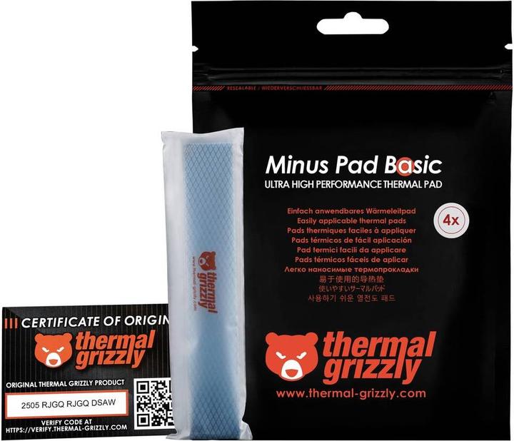 Immagine prodotto Thermal Grizzly Minus Pad Basic - 120x20x1,0 mm (4er Pack) (1 mm)