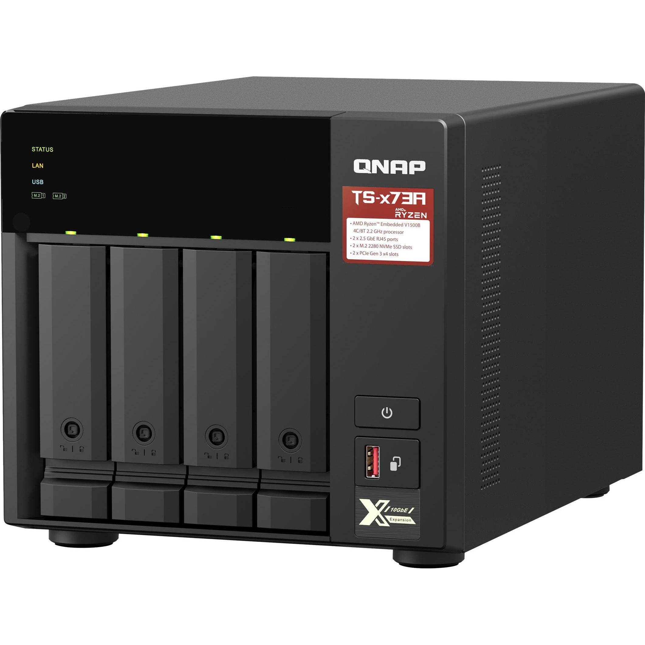 QNAP TS-473A-8G (0 TB), NAS, Schwarz