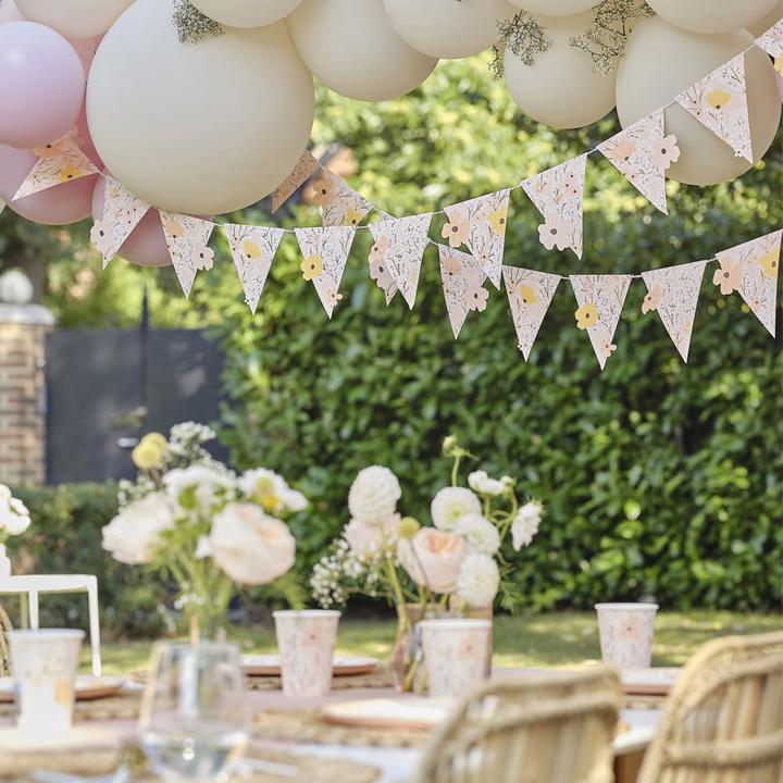 Ginger Ray Rosa Blumen Wimpelkette (1 Stk.)