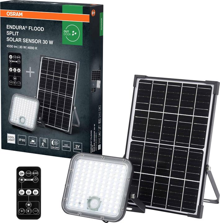 Immagine prodotto Osram HOMELIGHTING 4099854429439 Endura Flood Split Solar Sensor 30W 840 Remote (4500 lm, IP65)