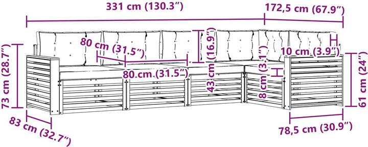 Produktbild vidaXL Outdoor-Sofa