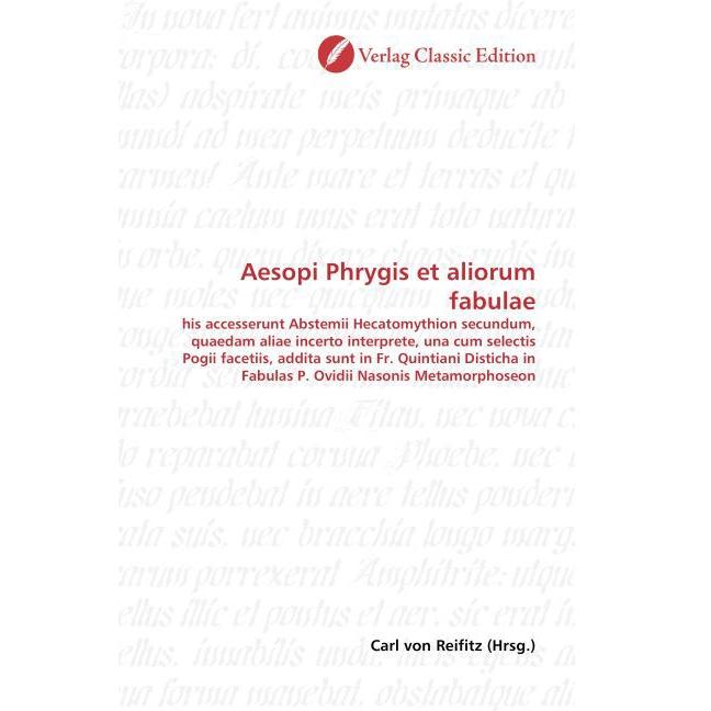 Aesopi Phrygis et aliorum fabulae, Fachbücher von Carl von Reifitz