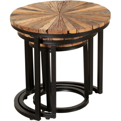 Thumbnail - Garden Pleasure, Gartenbeistelltisch + Gartenservierwagen, Das Beistelltisch-Set MANDYA, 3er-Set beeindruckt durch sein ...