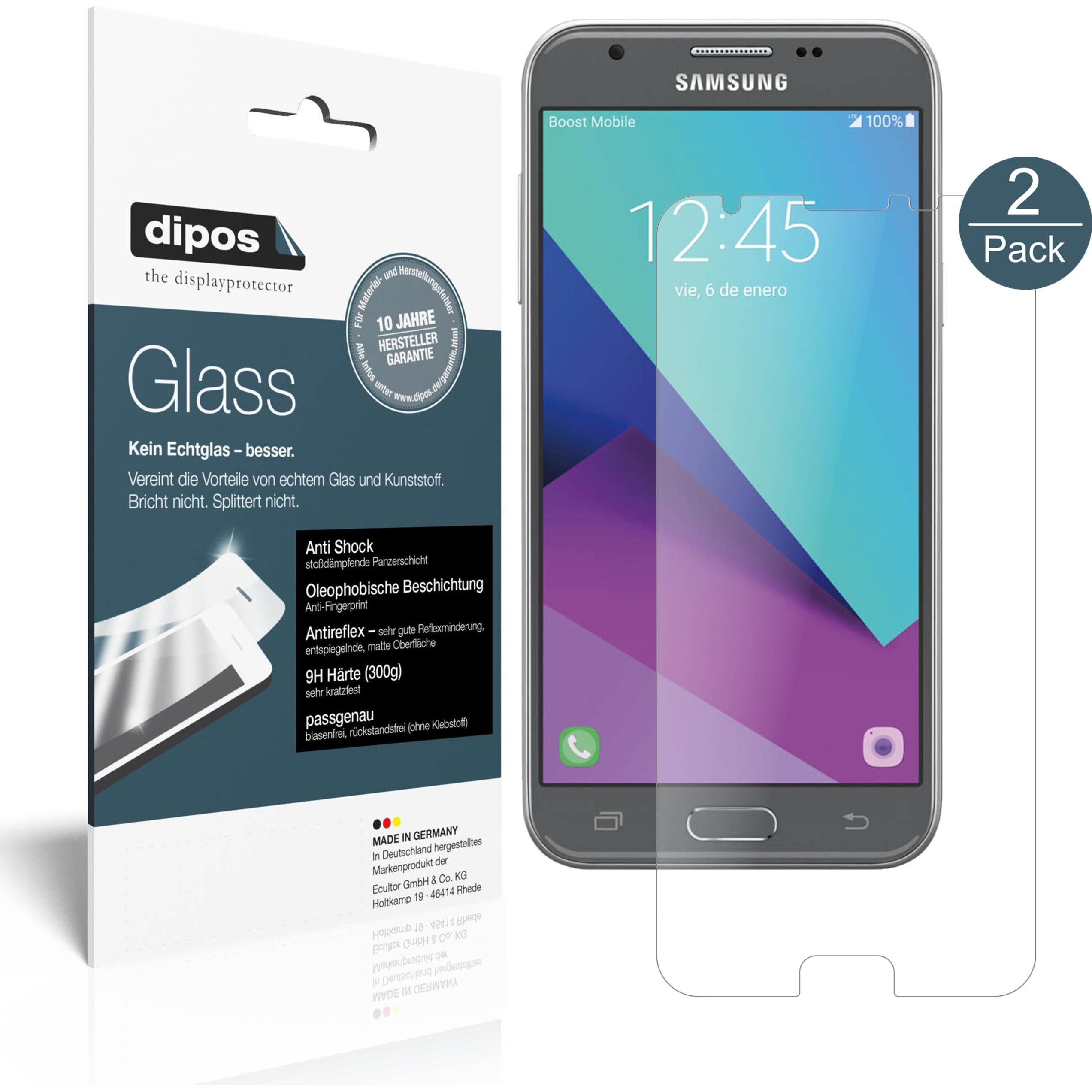 Dipos Displayschutz Anti-Shock (2 Stück, Samsung Galaxy J3 (2017)), Smartphone Schutzfolie, Transparent